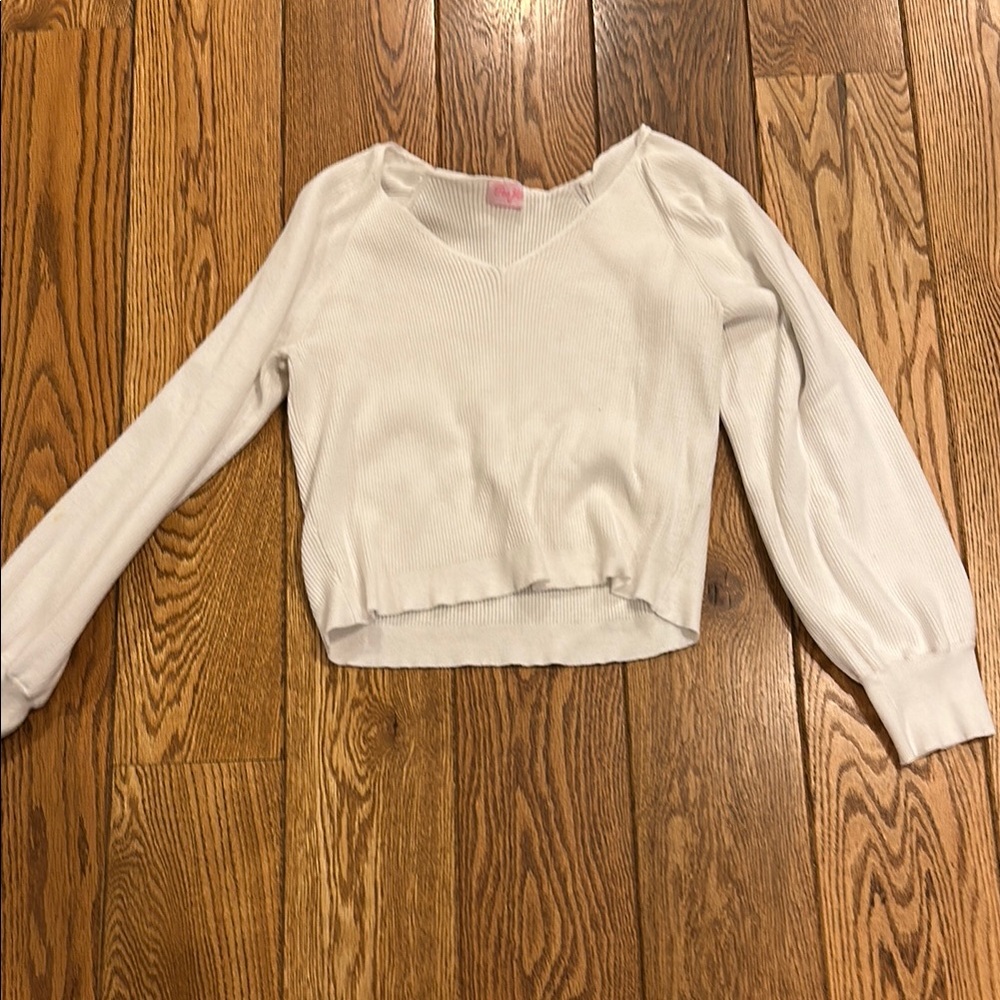 Cropped White Sweater